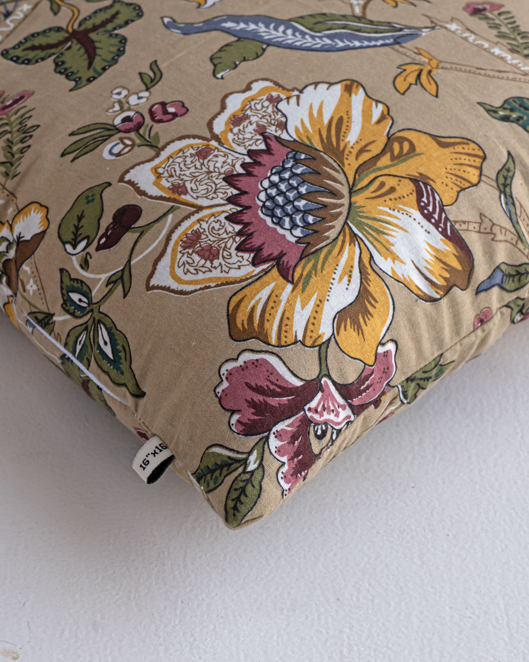The Home Story Premium Cotton Decorative Throw Cushion Covers For Sofa Living Room ; Set Of 2; 16x16 Inches; Floral Fushion