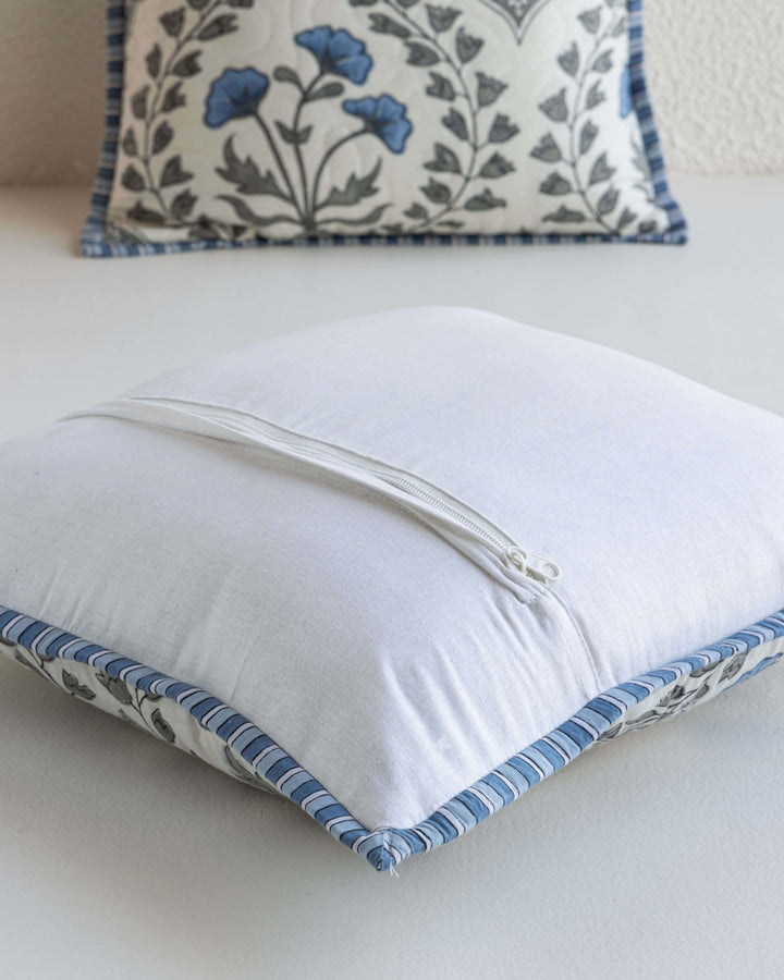 The Home Story Premium Cotton Decorative Quilted Cushion Covers For Sofa Living Room ; Set Of 5; 16x16 Inches; Petal Dreams