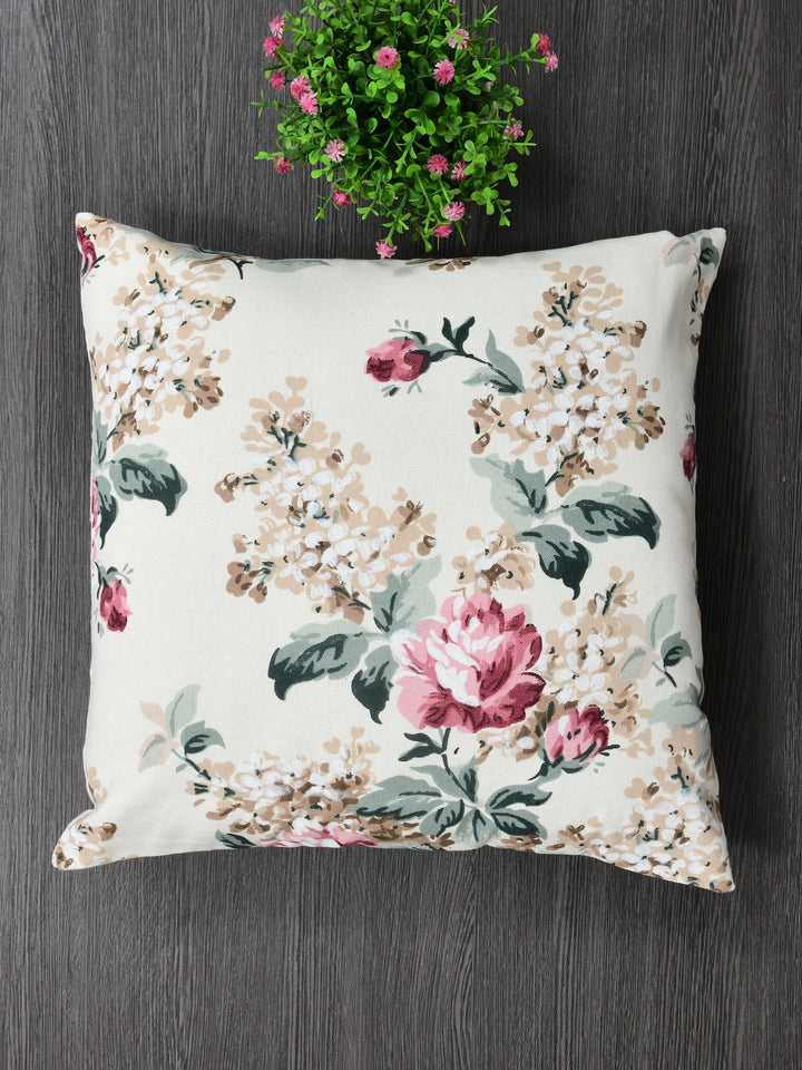 The Home Story Premium Duck Cotton Decorative Throw Cushion Covers For Sofa Living Room ; Set Of 5; 16x16 Inches; Vivid Blossom