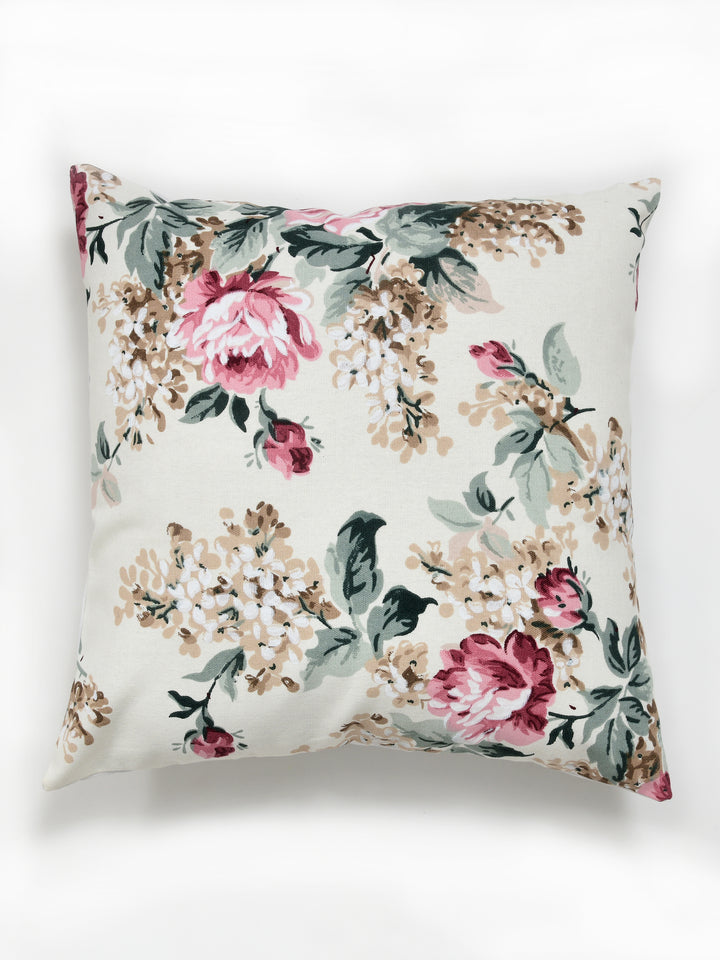 The Home Story Premium Duck Cotton Decorative Throw Cushion Covers For Sofa Living Room ; Set Of 5; 16x16 Inches; Vivid Blossom