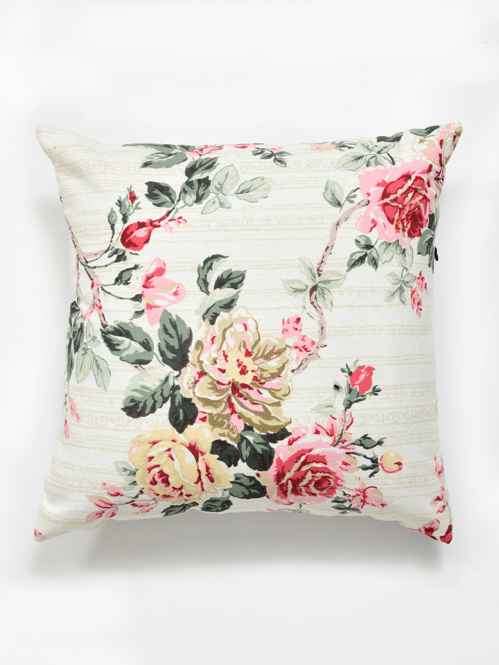 The Home Story Premium Duck Cotton Decorative Throw Cushion Covers For Sofa Living Room ; Set Of 5; 16x16 Inches; Floral Nest