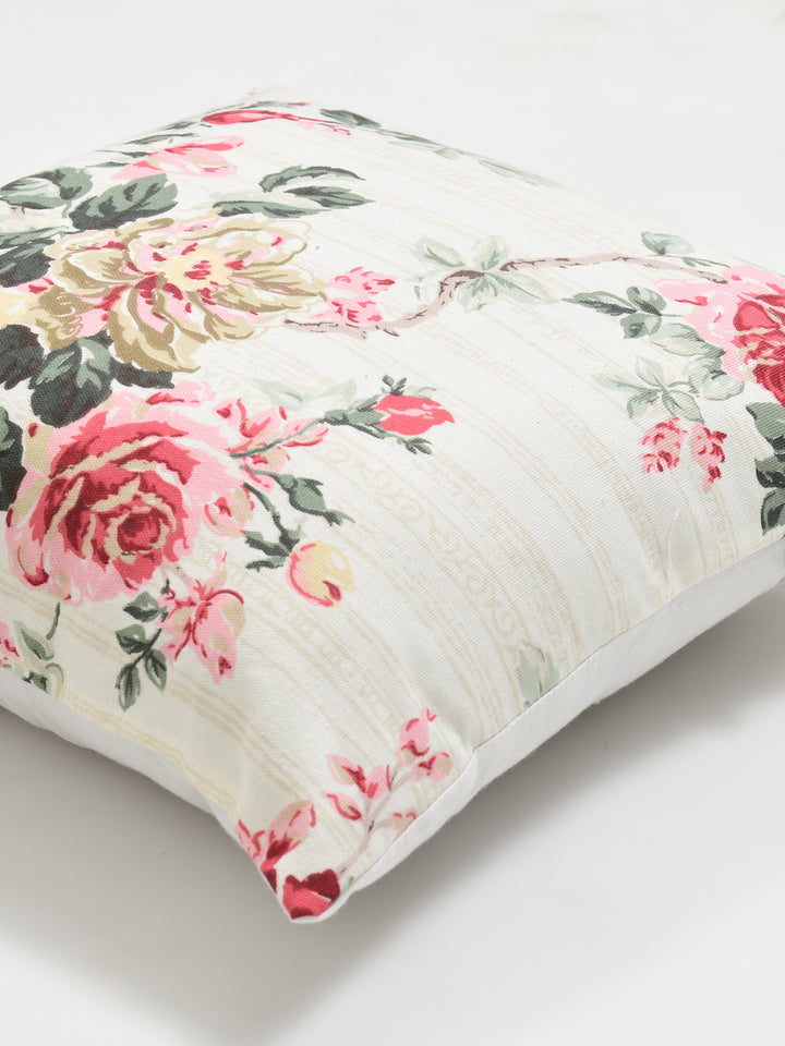 The Home Story Premium Duck Cotton Decorative Throw Cushion Covers For Sofa Living Room ; Set Of 5; 16x16 Inches; Floral Nest