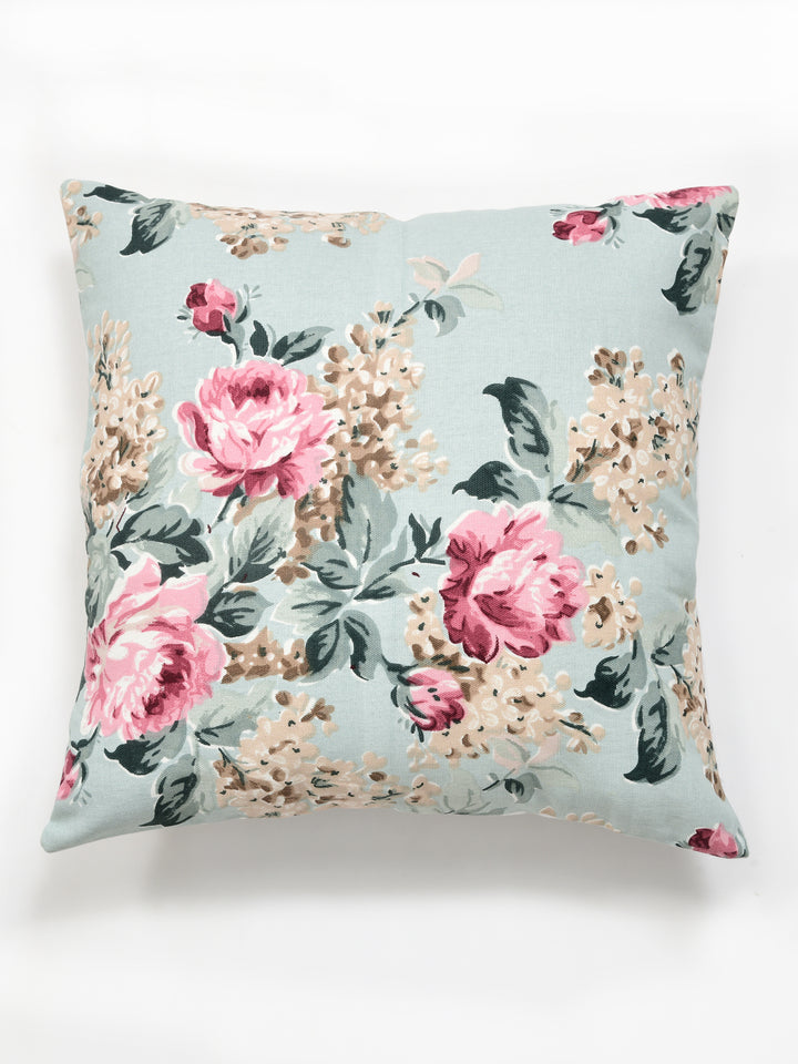 The Home Story Premium Duck Cotton Decorative Throw Cushion Covers For Sofa Living Room ; Set Of 2; 16x16 Inches; Floral Embrace