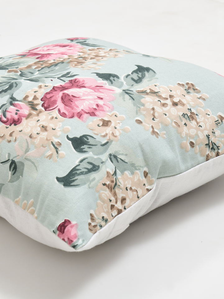 The Home Story Premium Duck Cotton Decorative Throw Cushion Covers For Sofa Living Room ; Set Of 2; 16x16 Inches; Floral Embrace