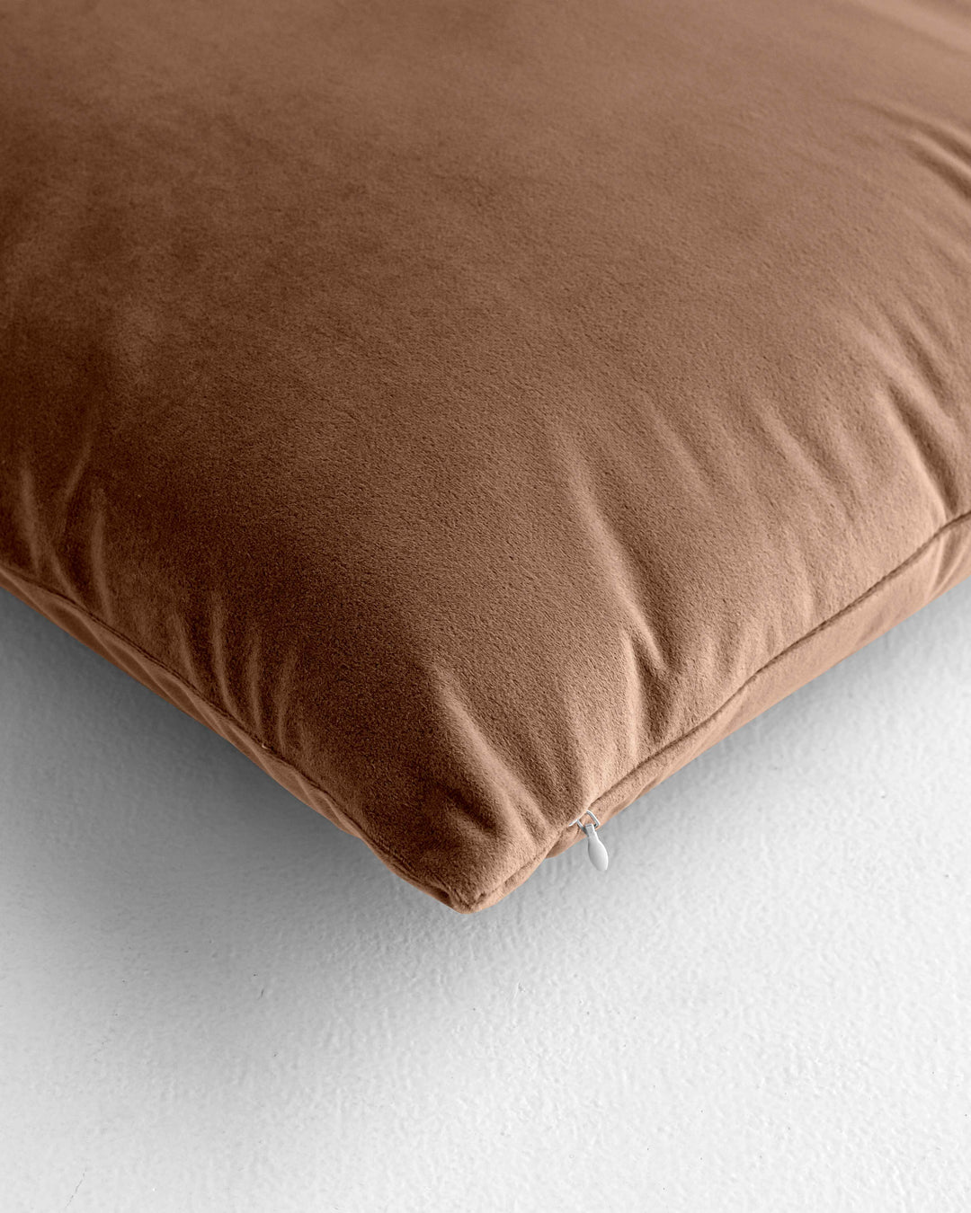 The Home Story Velvet Cushion Covers; 16x16 Inches; Set of 2; Caramel Brown