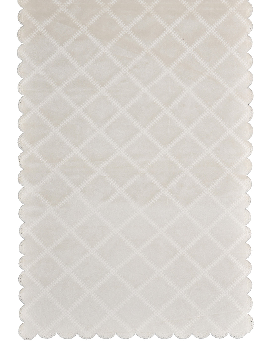 Table Runner; 15x72 Inches; Quilted White