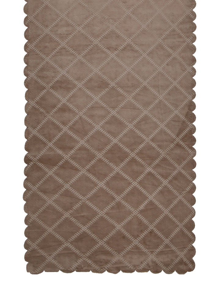 Table Runner; 15x72 Inches; Quilted Brown