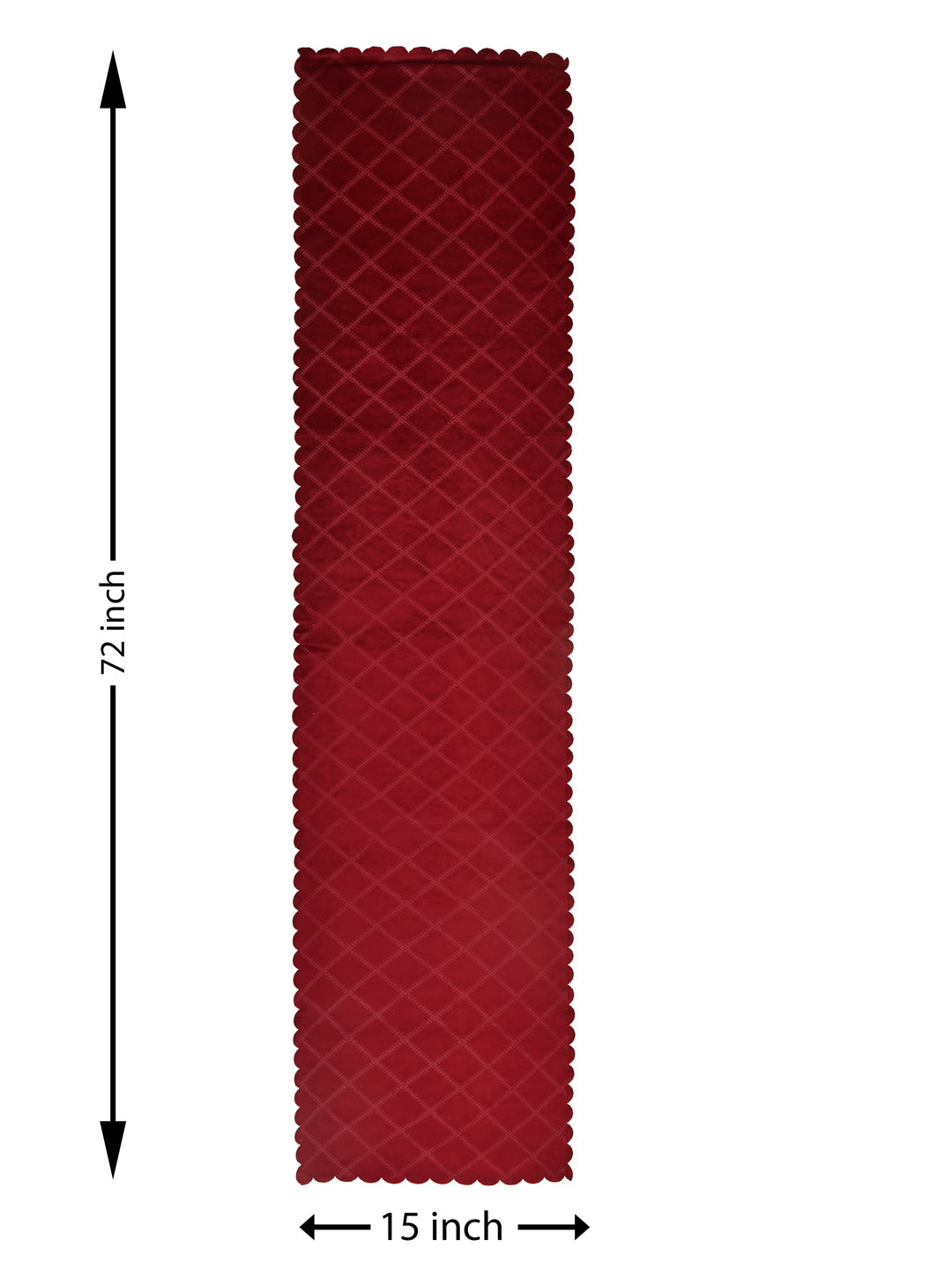 Table Runner; 15x72 Inches; Quilted Maroon
