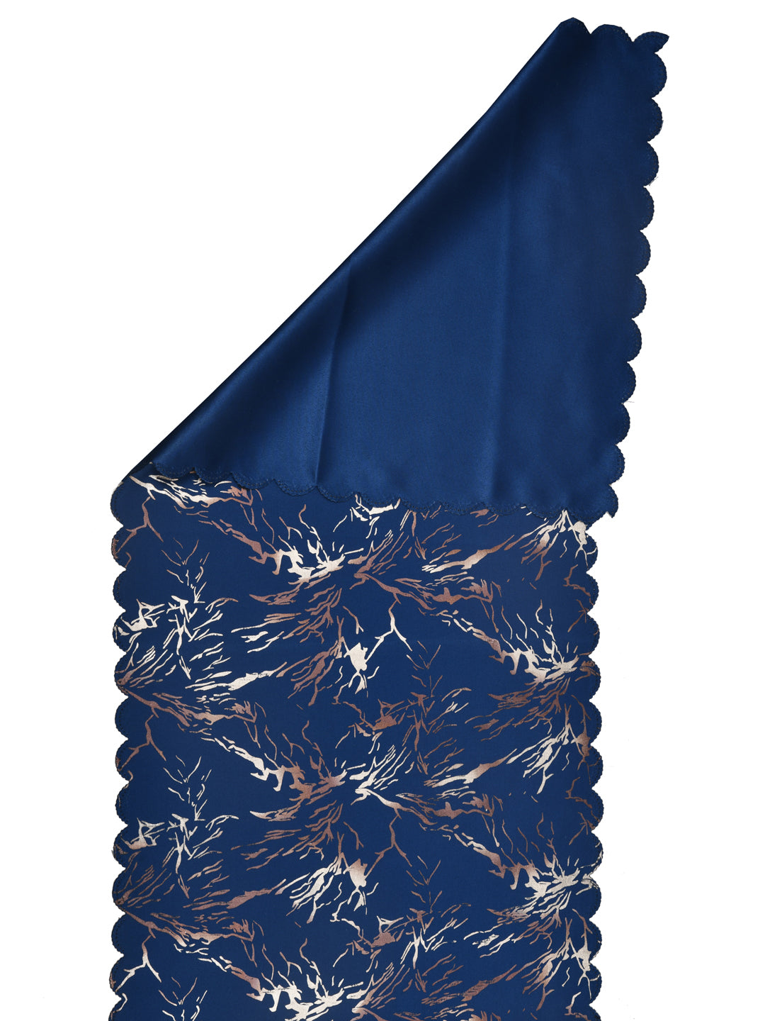 Table Runner; 15x72 Inches; Abstract Print On Blue