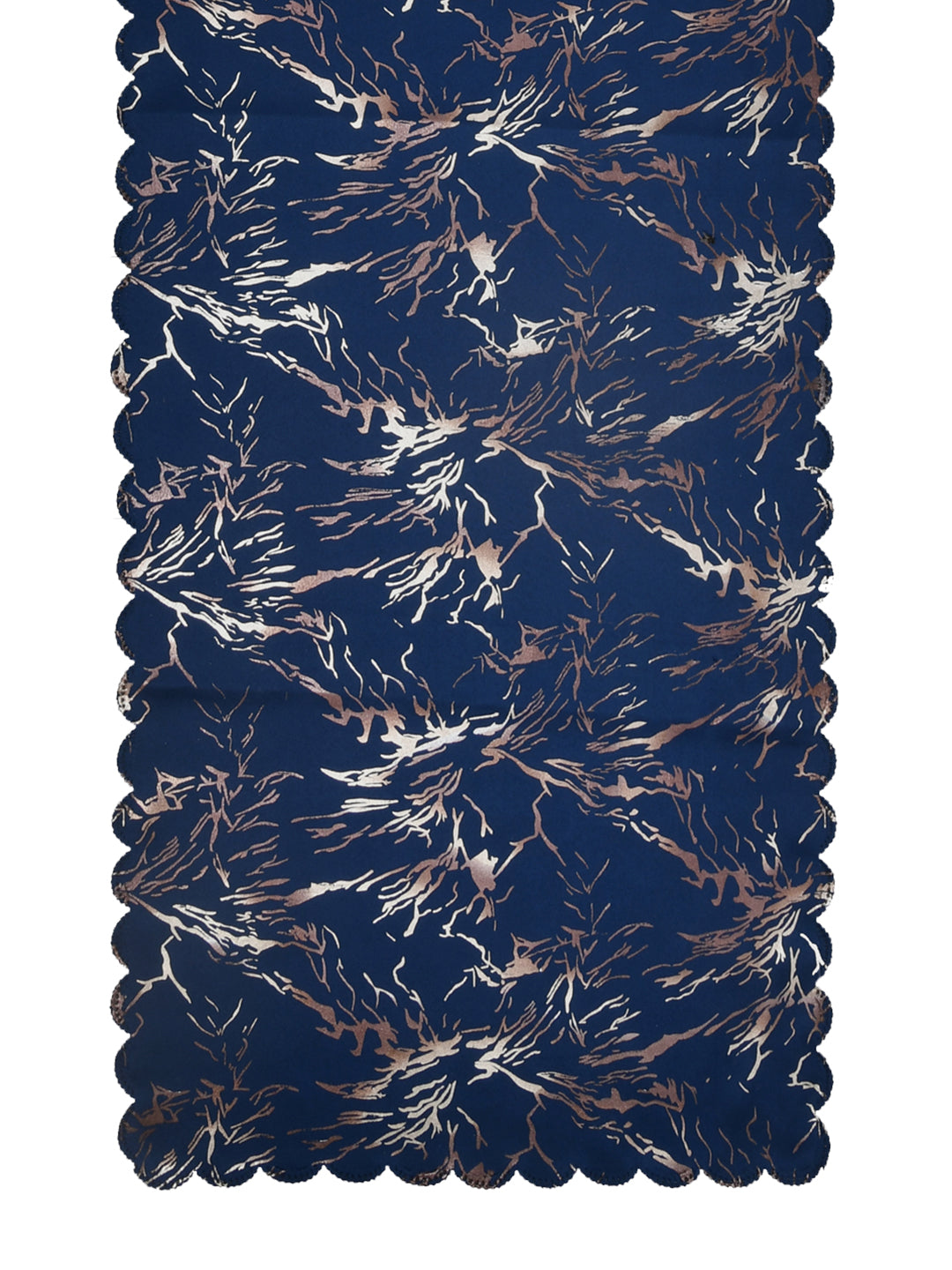 Table Runner; 15x72 Inches; Abstract Print On Blue