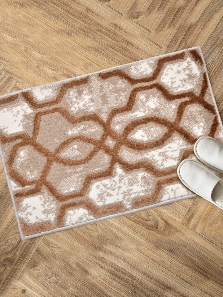 Doormat With Anti Skid Backing; 16x24 Inches; Beige White