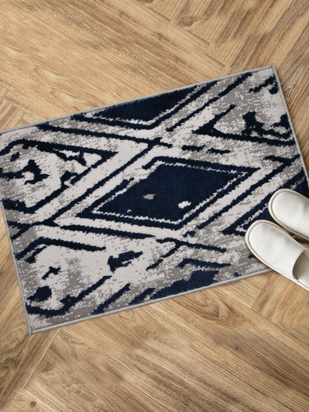 Doormat With Anti Skid Backing; 16x24 Inches; Blue Grey