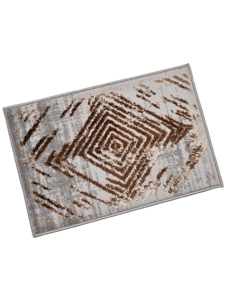 Doormat With Anti Skid Backing; 16x24 Inches; Grey Brown Abstract