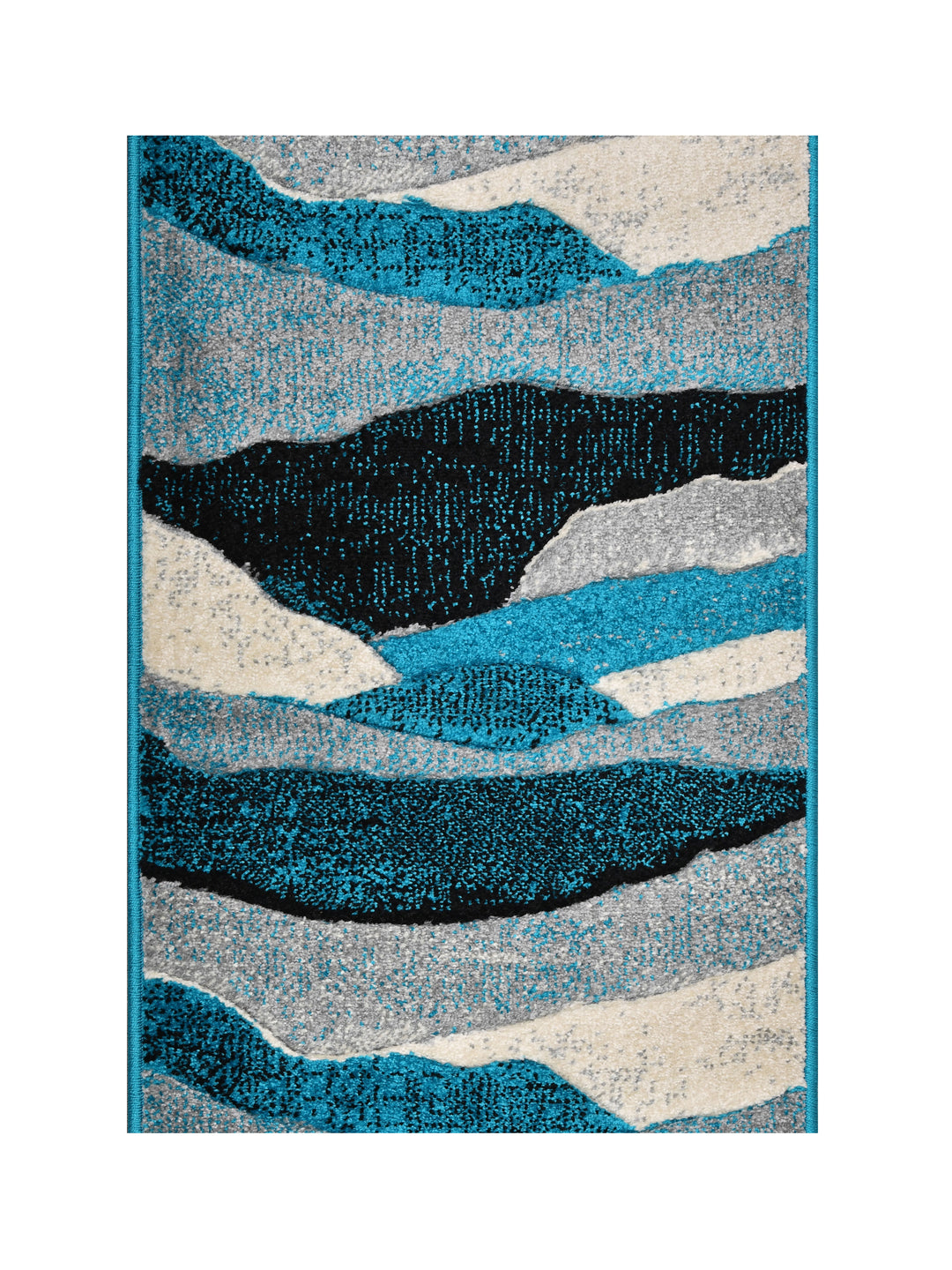Doormat With Anti Skid Backing; 16x24 Inches; Blue White Abstract