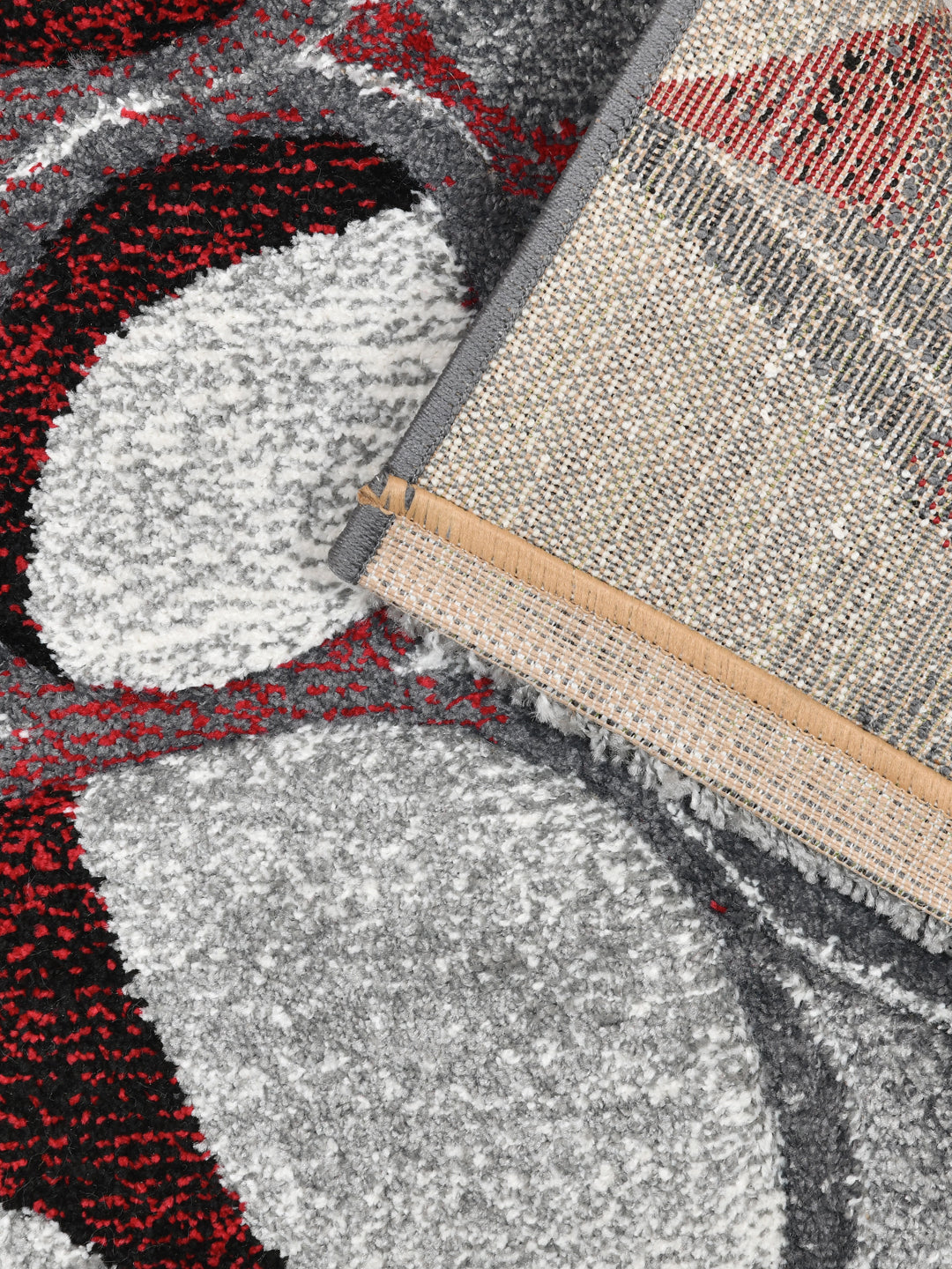 Doormat With Anti Skid Backing; 16x24 Inches; Grey White Red
