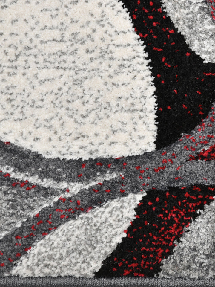 Doormat With Anti Skid Backing; 16x24 Inches; Grey White Red