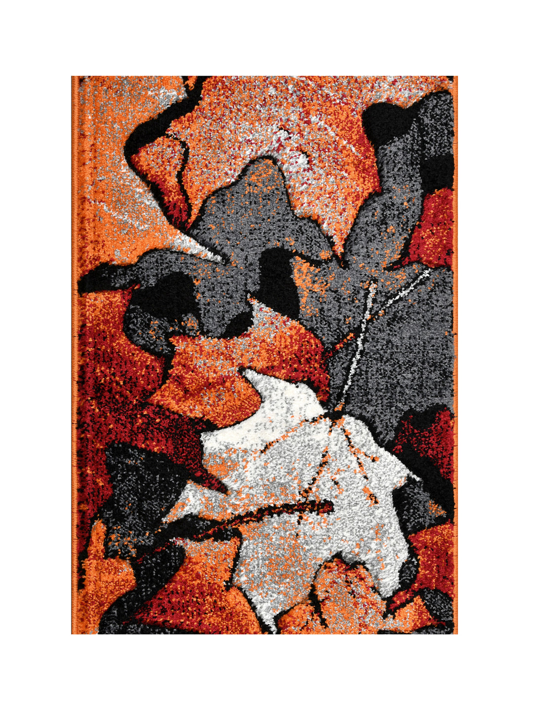 Doormat With Anti Skid Backing; 16x24 Inches; Rust Grey Leaves