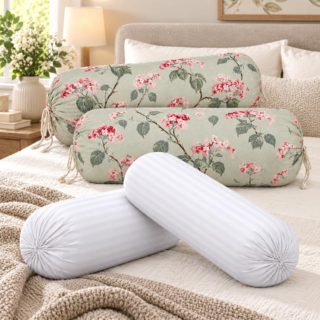 Bolster Covers with Fillers, 2 Covers and 2 Fillers, Botanical Sage