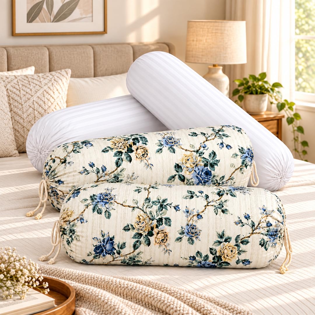 Bolster Covers with Fillers, 2 Covers and 2 Fillers, Blue Serenity