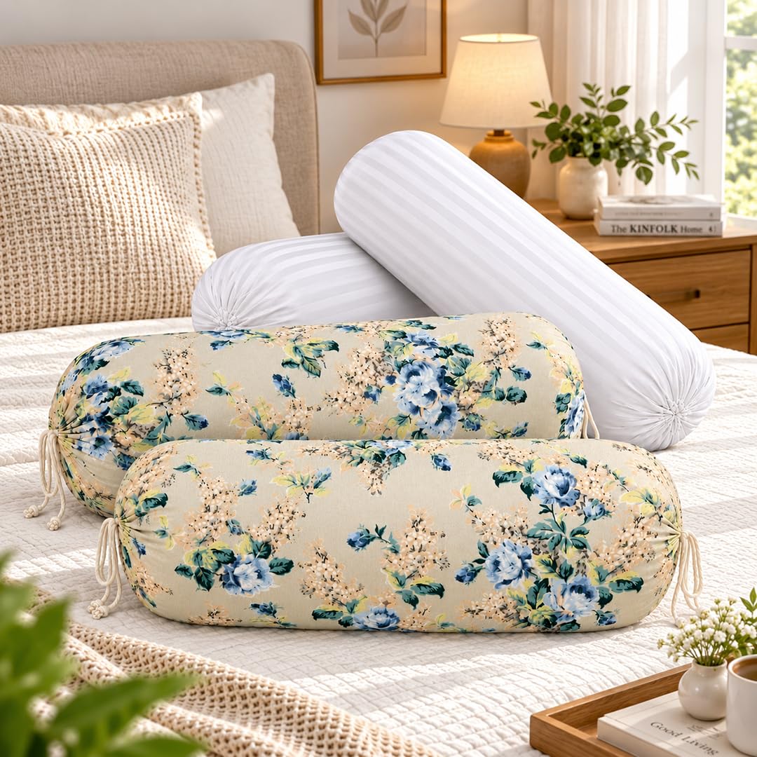 Bolster Covers with Fillers, 2 Covers and 2 Fillers, Moonlit Garden