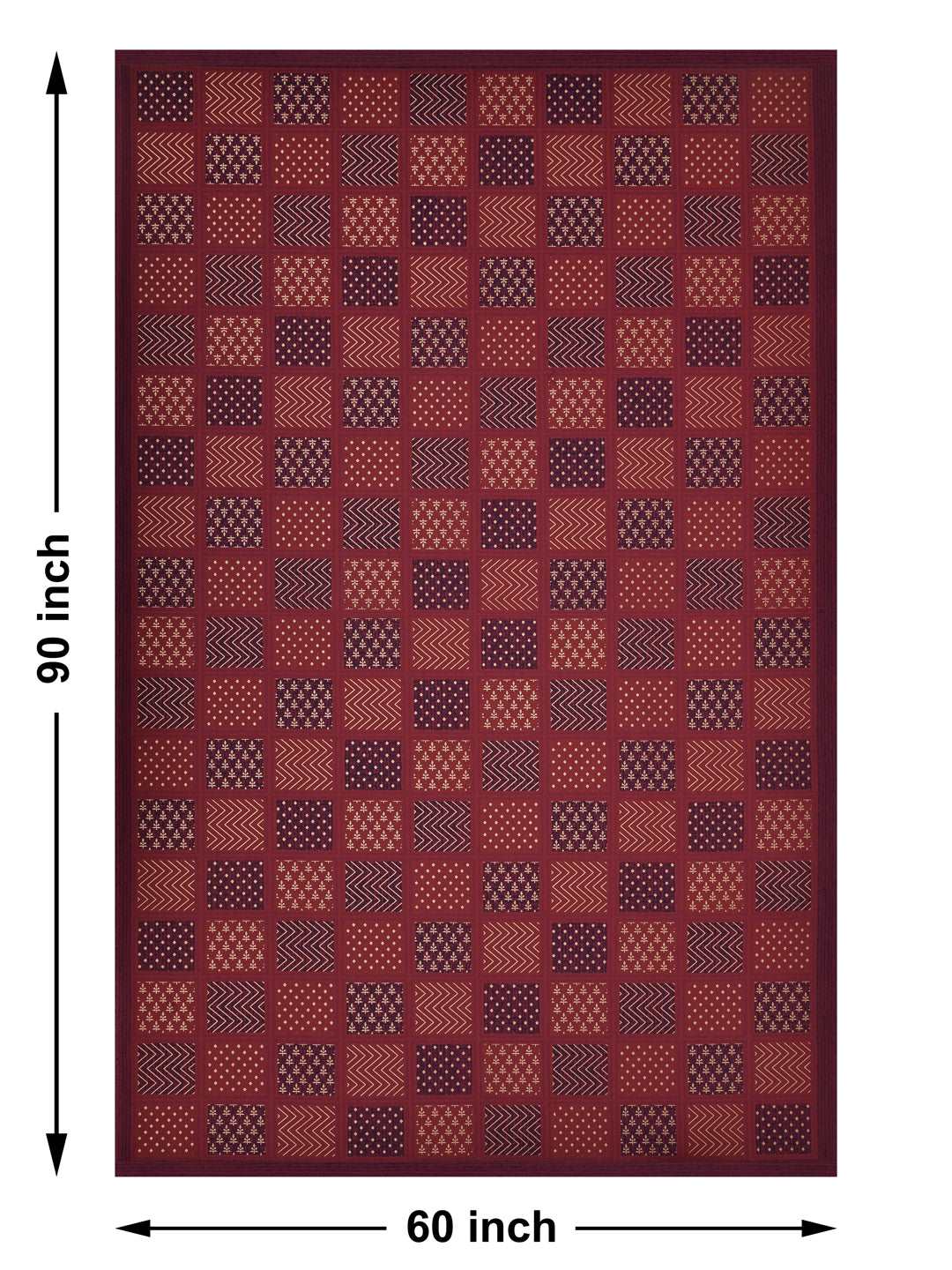 100% Cotton Table Cover 6 Seater, Golden Maroon