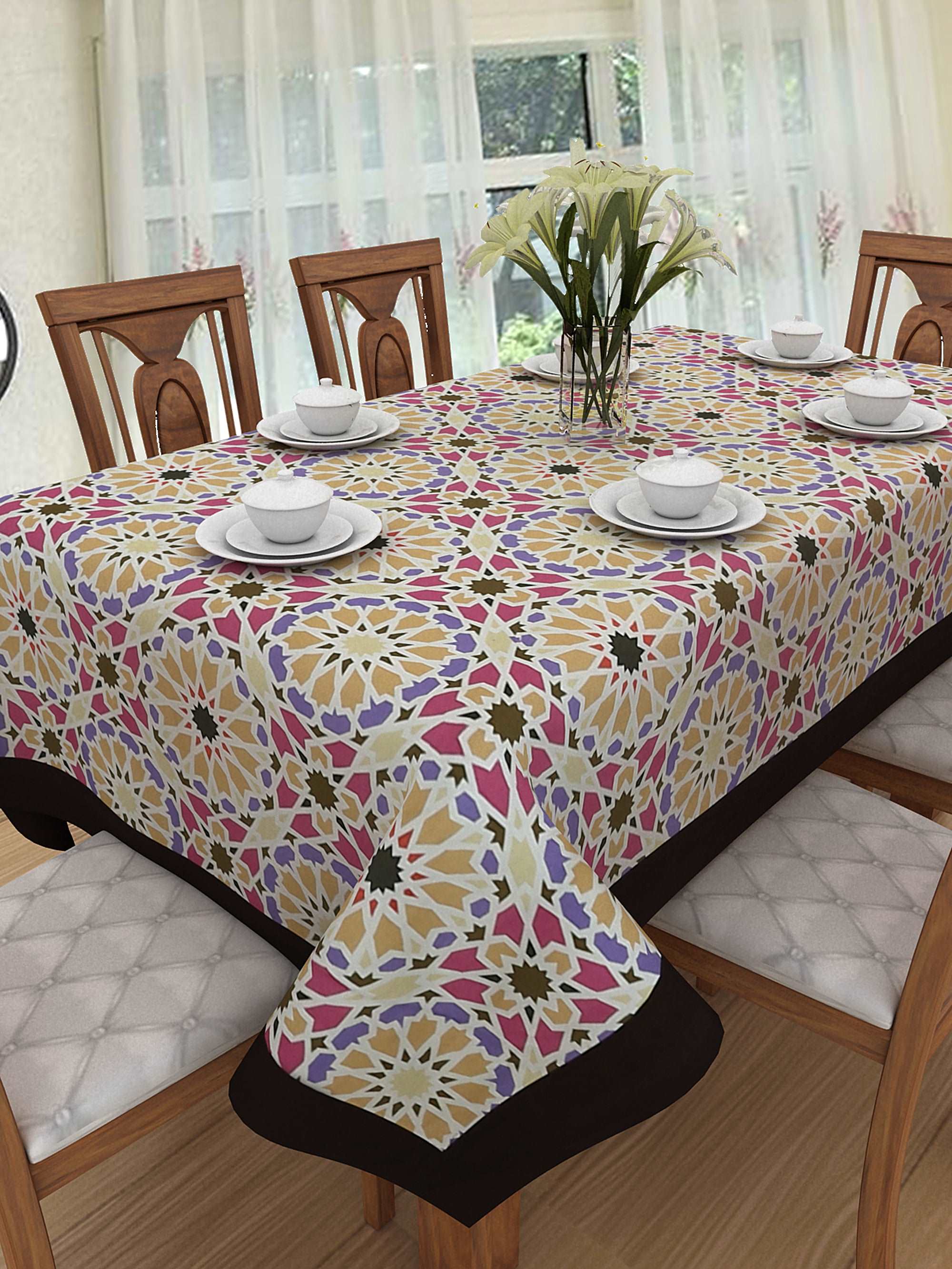 100% Cotton Table Cover 6 Seater, Rangoli Design – The Home Story