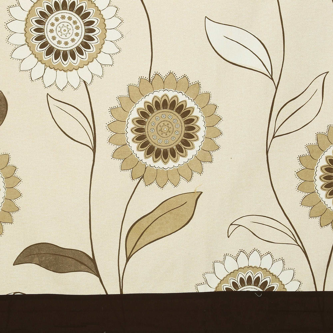 100% Cotton Table Cover 6 Seater, Sunflower On Beige