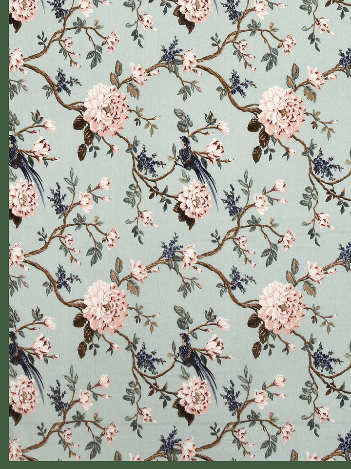 100% Cotton Table Cloth; Peach Flowers