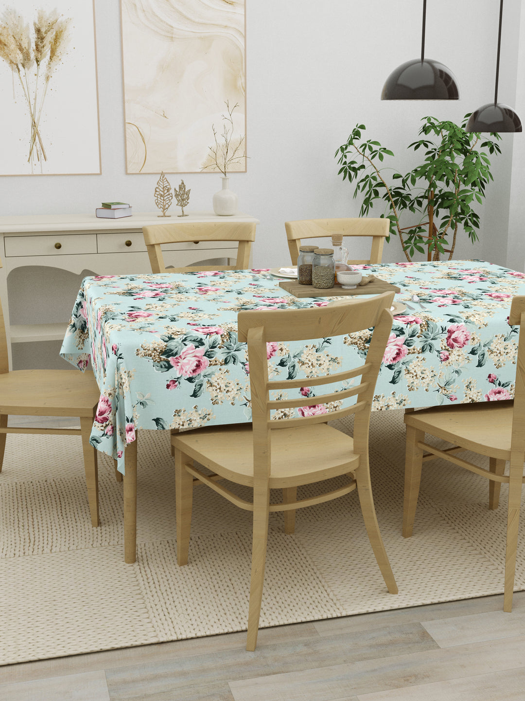 The Home Story 100% Cotton Table Cloth; Floral Embrace