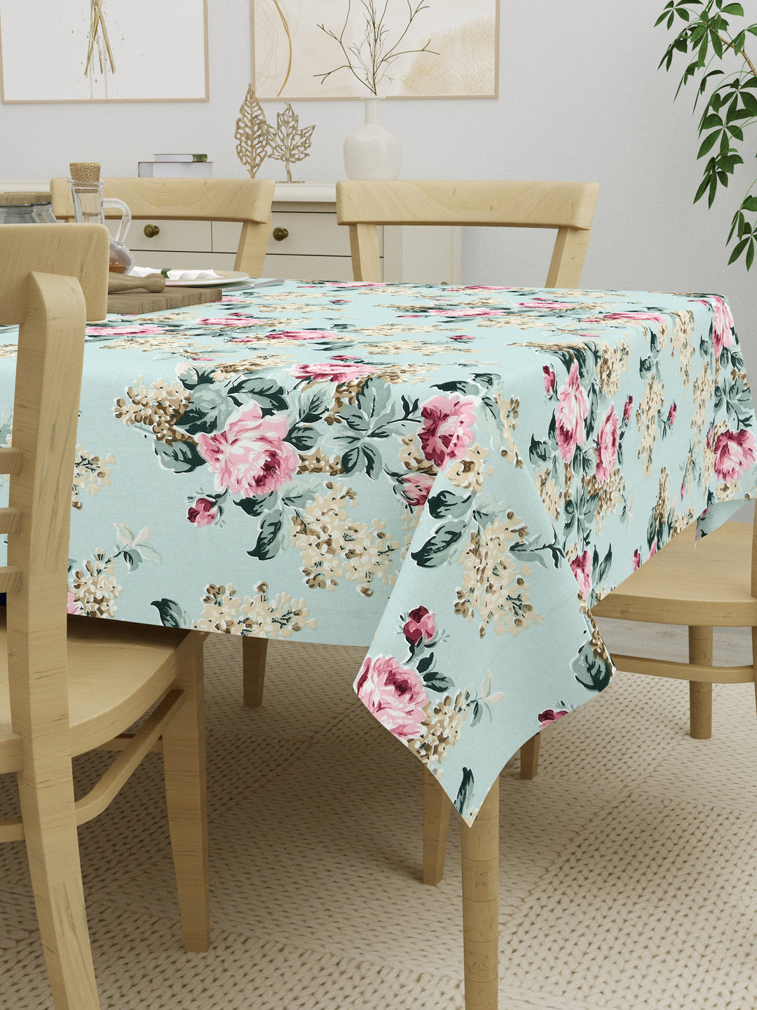 The Home Story 100% Cotton Table Cloth; Floral Embrace