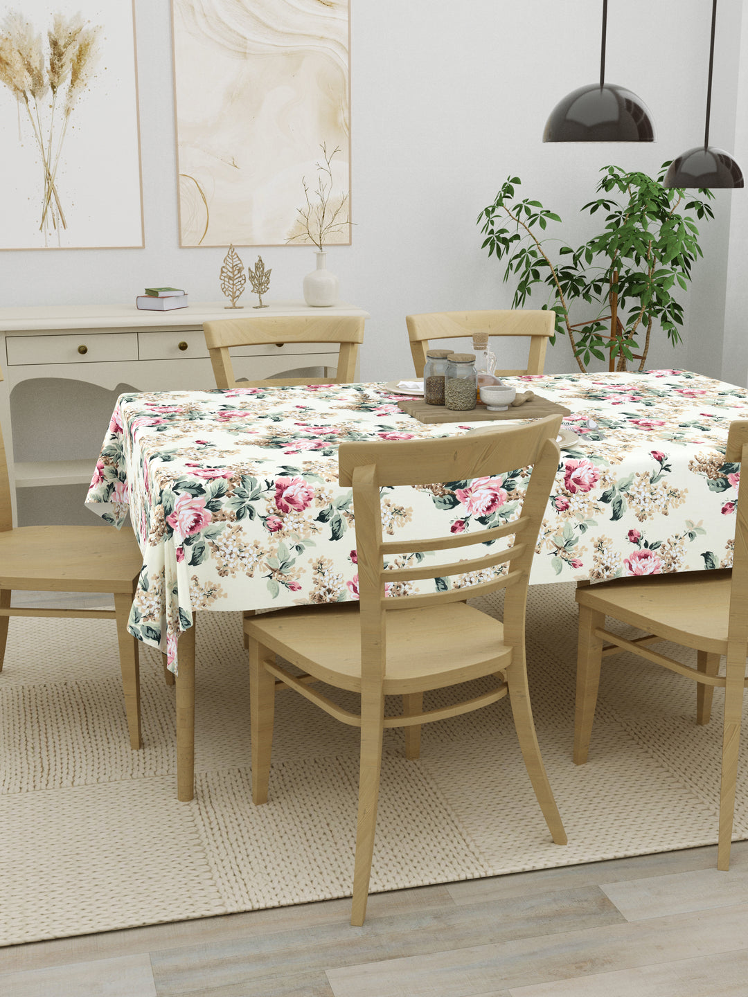 The Home Story 100% Cotton Table Cloth; Vivid Blossom