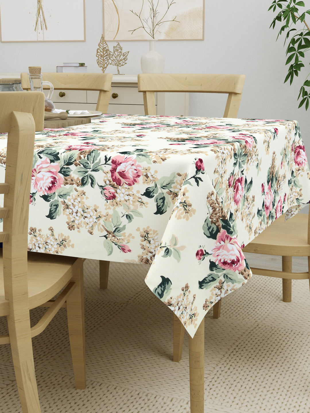 The Home Story 100% Cotton Table Cloth; Vivid Blossom