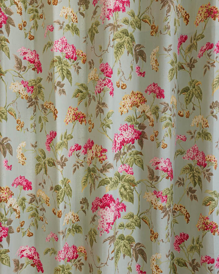 Thick duck cotton texture on English garden floral long drapes
