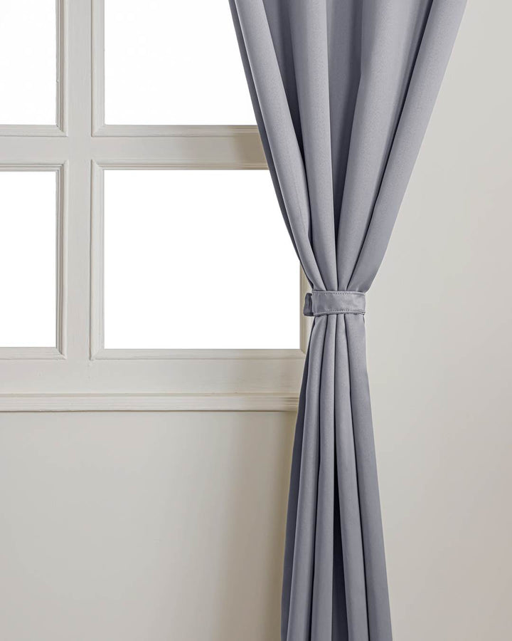 9 feet smoke grey blackout long drapes fully covering large glass doors