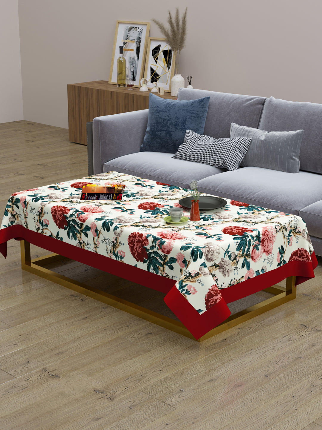 Cotton Centre Table Cover; 40x60 Inches; Rust