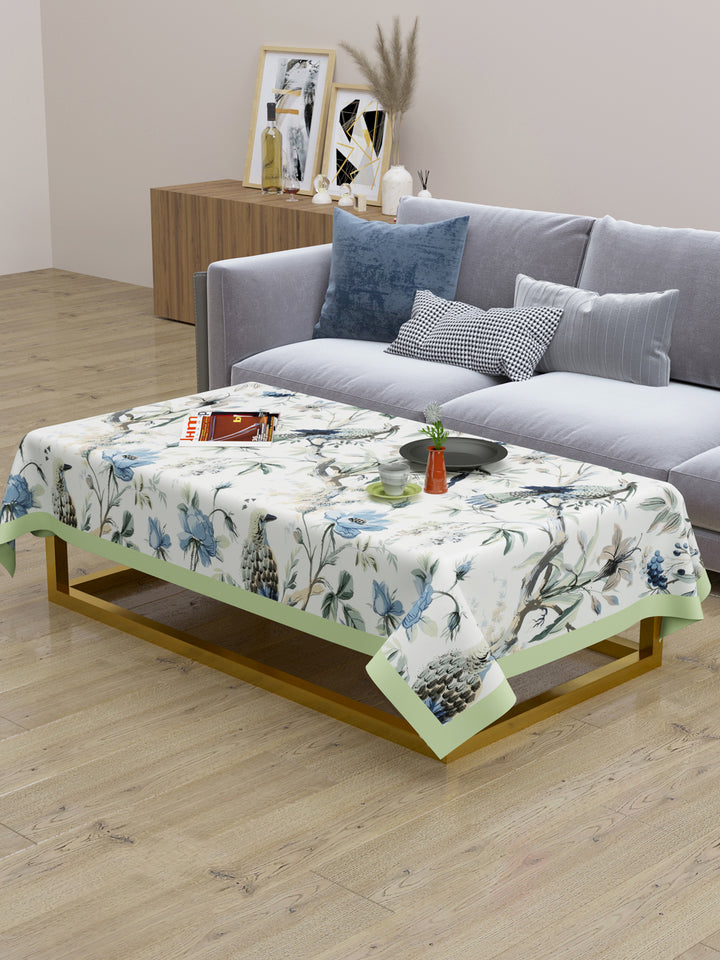 Cotton Centre Table Cover; 40x60 Inches; Blue Green