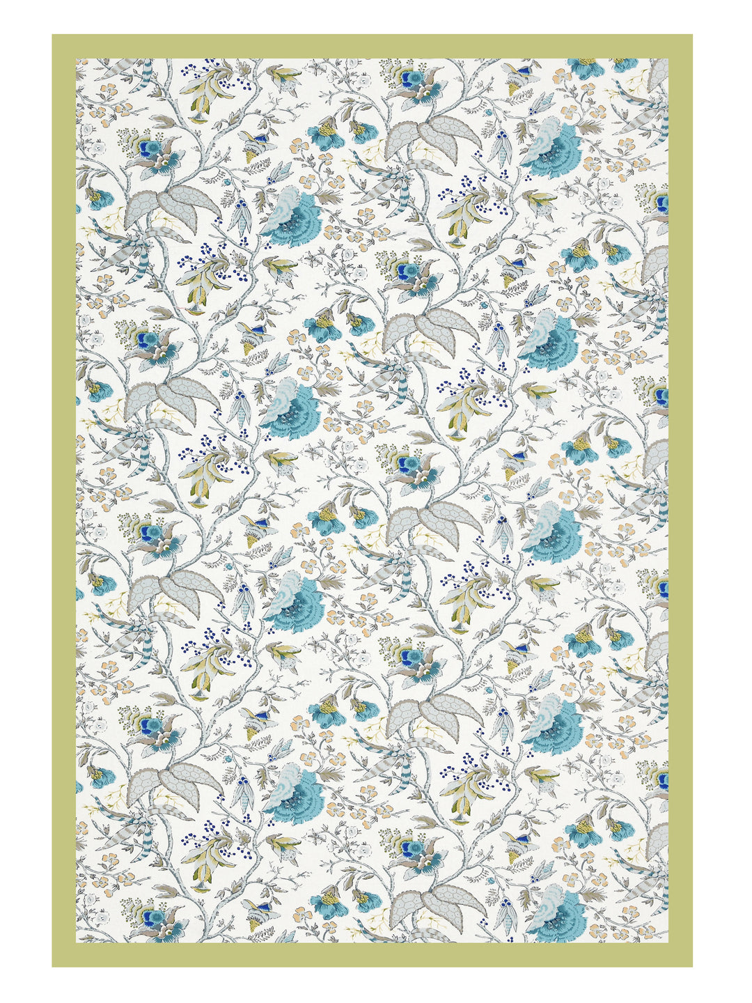 Cotton Centre Table Cover; 40x60 Inches; Teal Grey