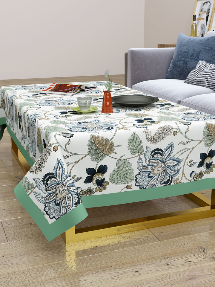 Cotton Centre Table Cover; 40x60 Inches; Green Beige
