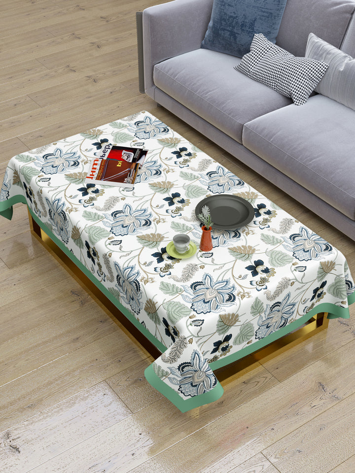 Cotton Centre Table Cover; 40x60 Inches; Green Beige