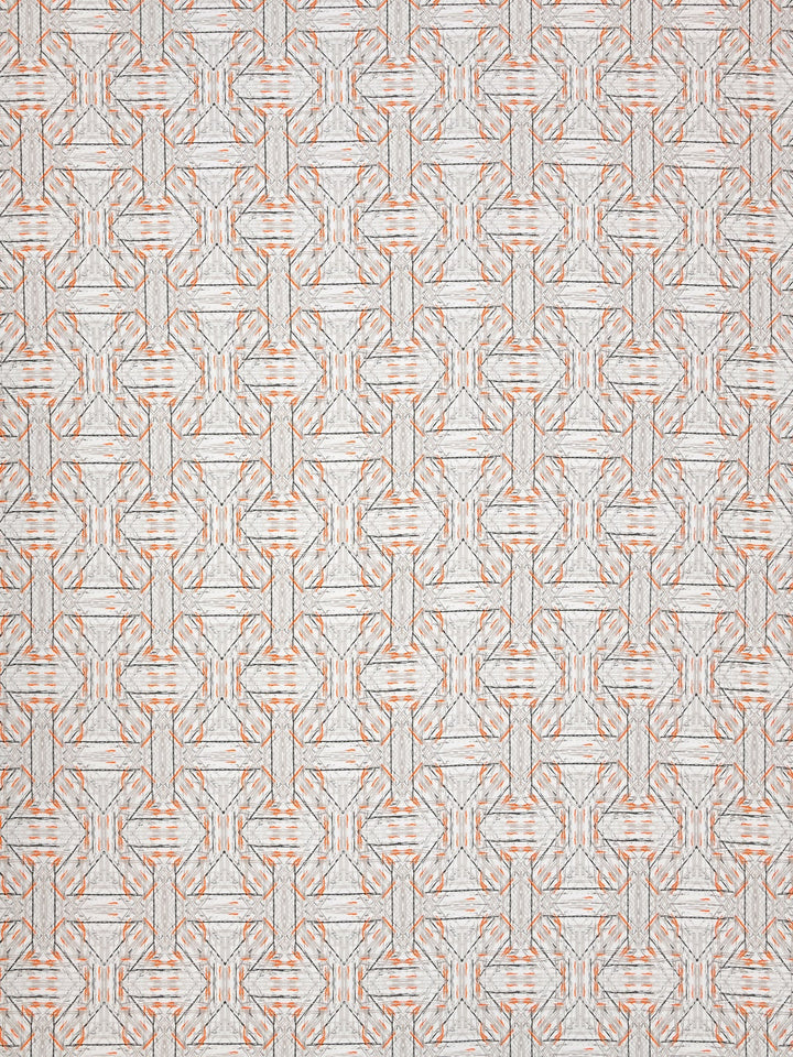 Cotton 180TC Double Bed Bedsheet With 2 Pillow Covers; Grey Orange Abstract