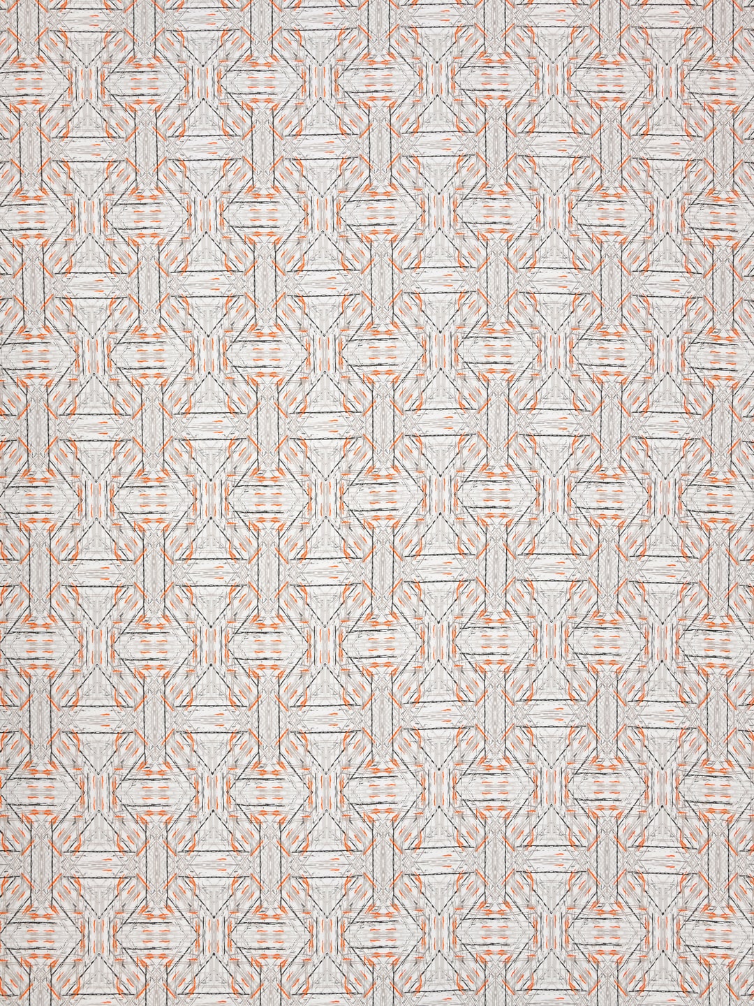 Cotton 180TC Double Bed Bedsheet With 2 Pillow Covers; Grey Orange Abstract