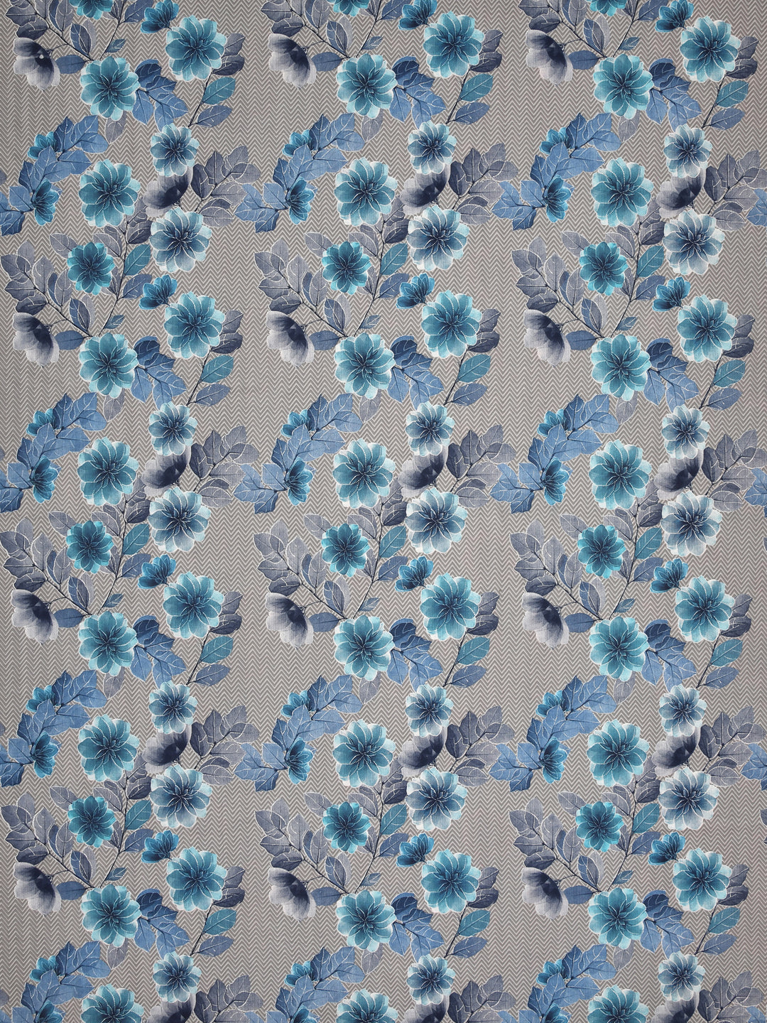 Cotton 180TC Double Bed Bedsheet With 2 Pillow Covers; Blue Flowers