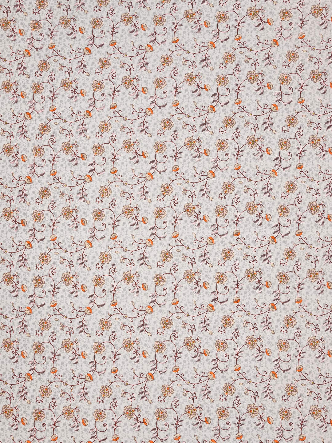 Cotton 180TC Double Bed Bedsheet With 2 Pillow Covers; Beige Orange Flowers