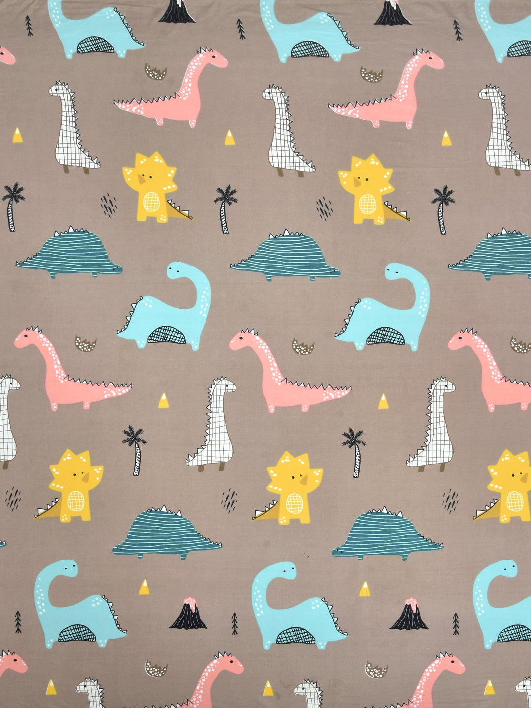 Fitted King Size Bedsheet With 2 Pillow Covers; Peach & Blue Animals