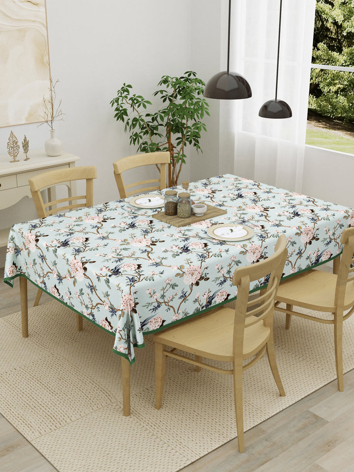 100% Cotton Table Cloth; Peach Flowers