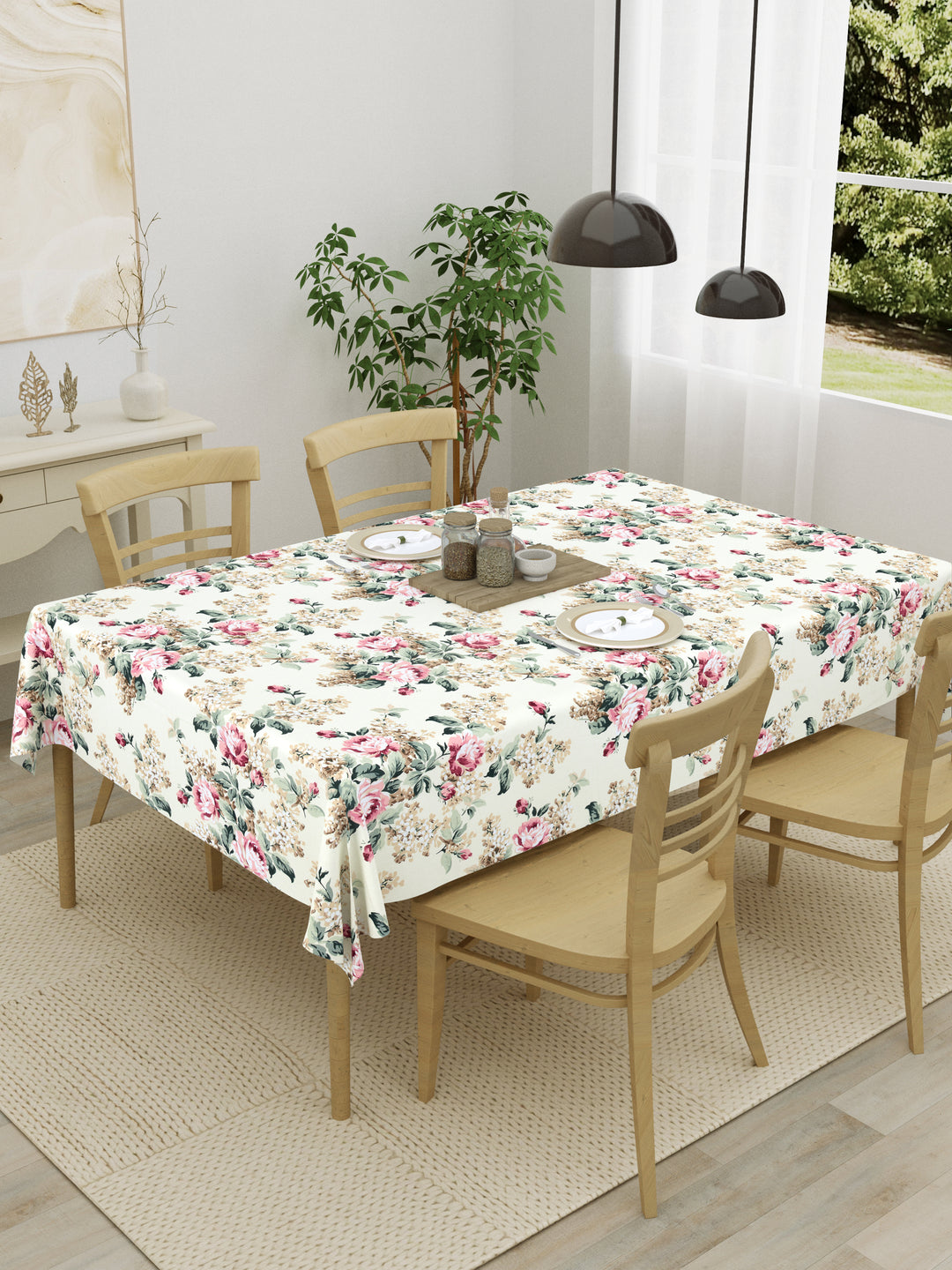 The Home Story 100% Cotton Table Cloth; Vivid Blossom
