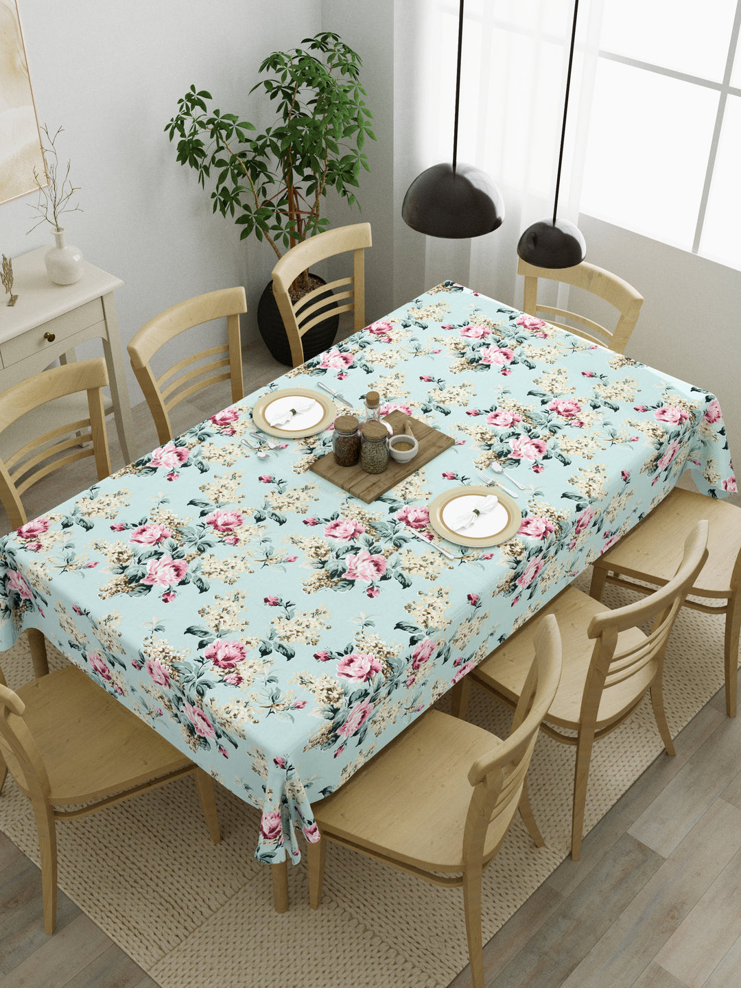 The Home Story 100% Cotton Table Cloth; Floral Embrace
