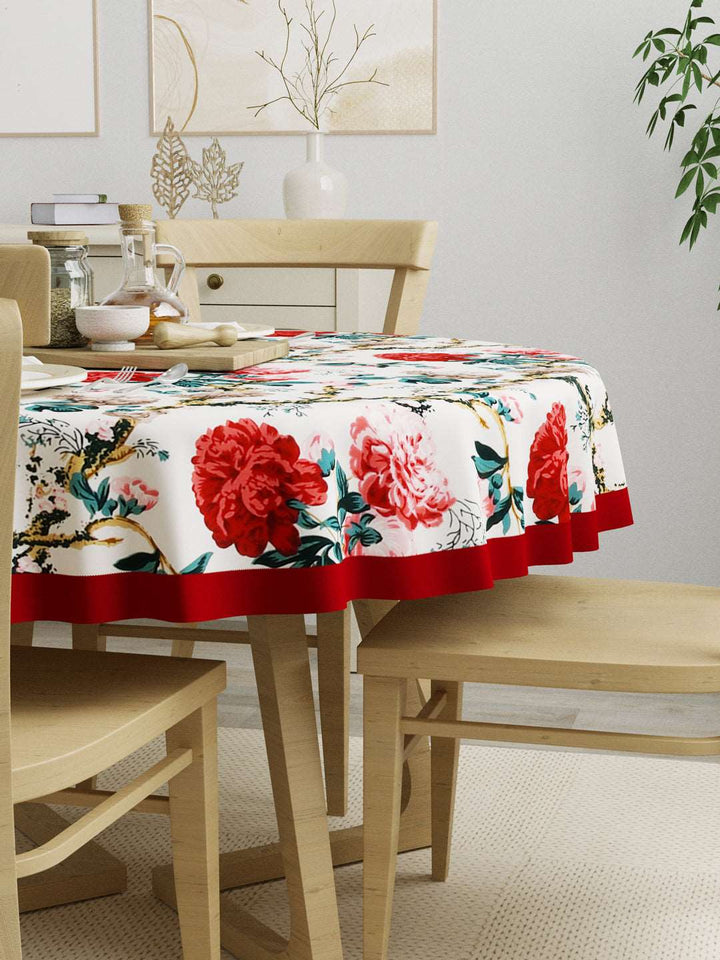 100% Cotton 4 Seater Round Table Cover; 60x60 Inches; Rust