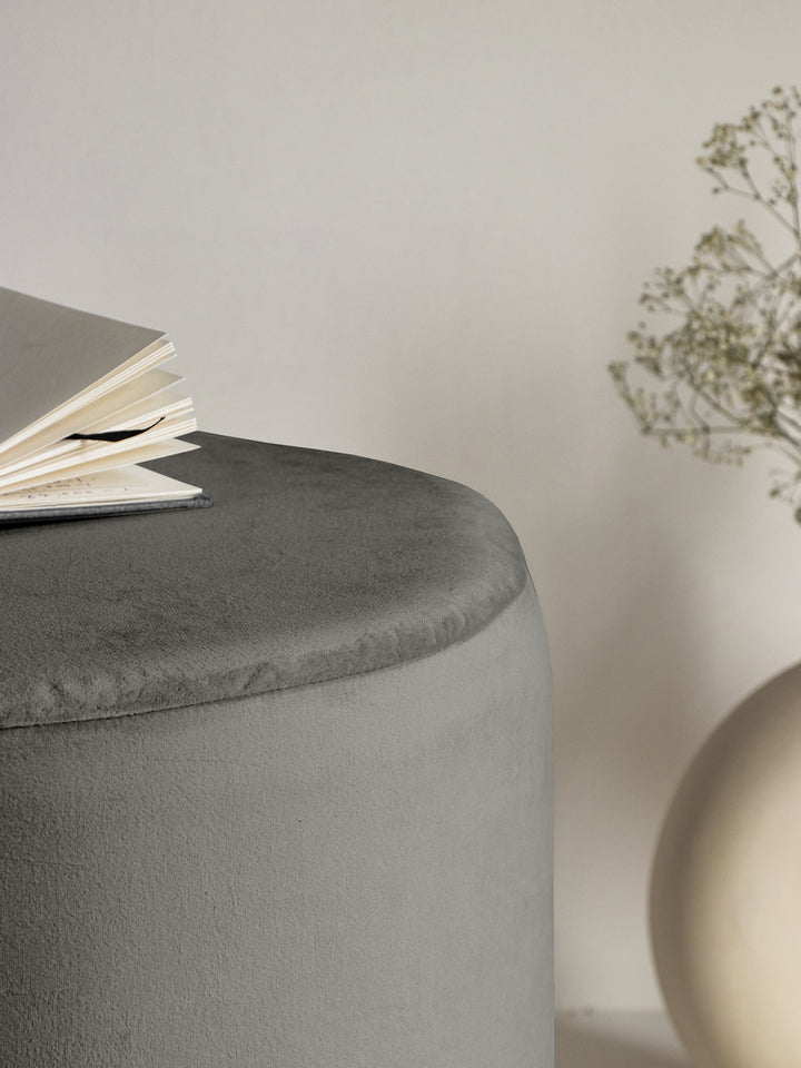Grey Stool With Gold Rings