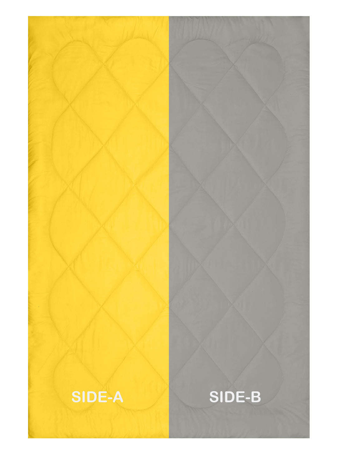 Reversible Single Bed Comforter 200 GSM 60x90 Inches (Yellow & Grey)